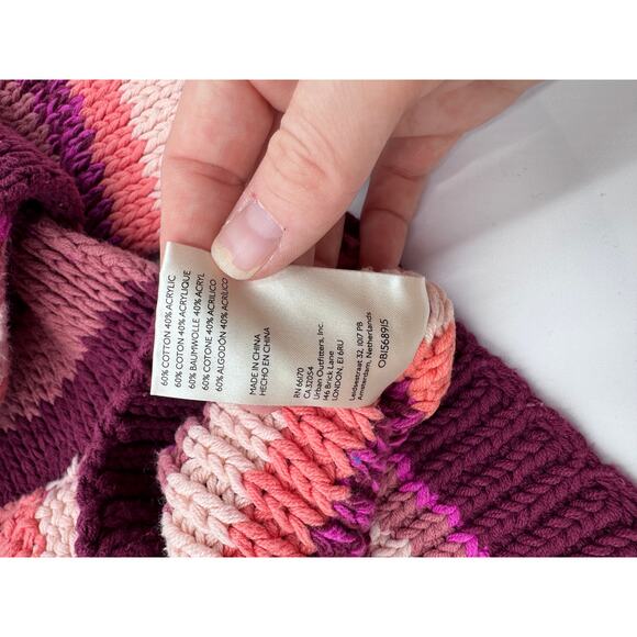 Free People Knitted Cotton Striped Cotton Sweater Medium - Picture 4 of 5